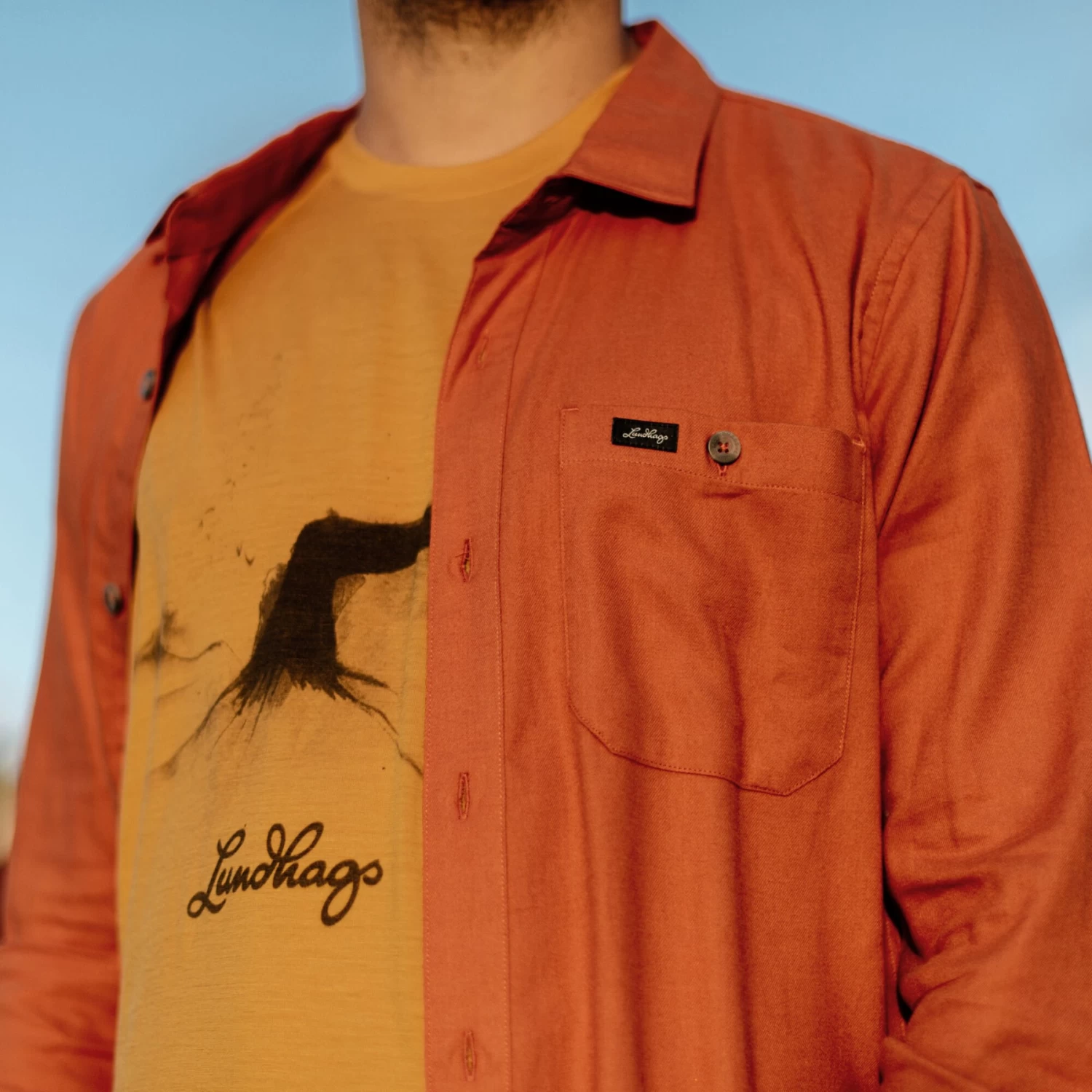 Lundhags Ekren Solid Overhemd Met Lange Mouwen - Amber 281 - Afbeelding 8