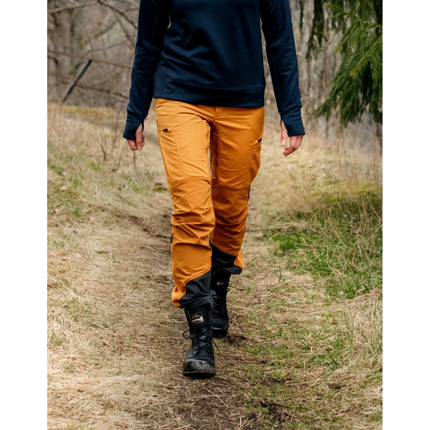 Lundhags Makke Dames Wandelbroek - Goud/Donkergoud 215 - Afbeelding 4